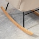image 8 of HOMCOM Wingback Rocking Chair with Wooden Base, Upholstered Fleece Glider Rocker for Nursing, Modern Armchair - Beige
