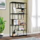 image 2 of HOMCOM Wood Bookshelf Industrial Style 6 Tier Living Room Display Rack Organiser