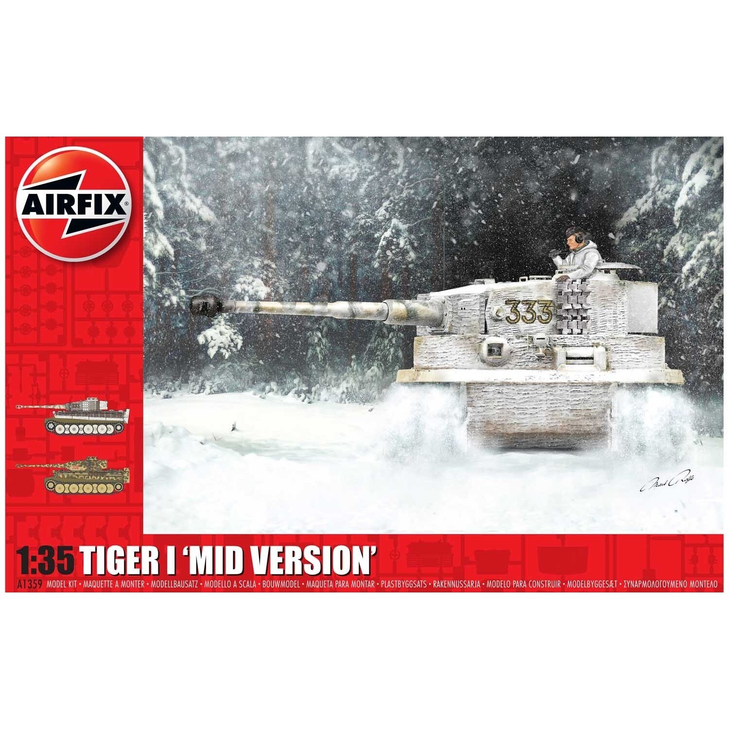 Airfix A1359 Tiger-1 Mid Version Military vehicle - 1:35 Scale Model Kit