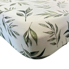 Gilded Bird Fitted Cot/Cotbed Sheet Linen Leaves