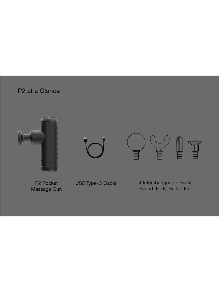 image 1 of Eleeels P2 Pocket Massage Gun - Powerful Portable Massager for Neck, Back & Shoulders