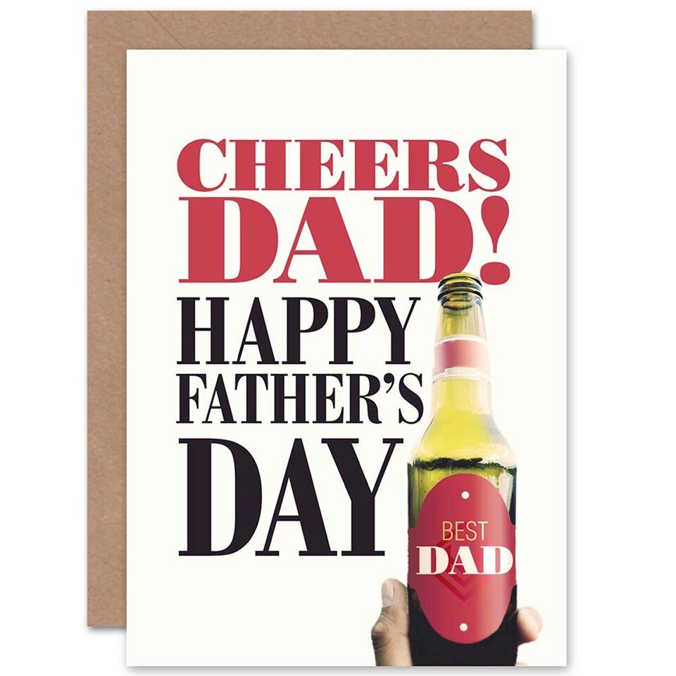 image 1 of Cheers Best Fathers Day Beer Bottle Fathers Day Dad Card
