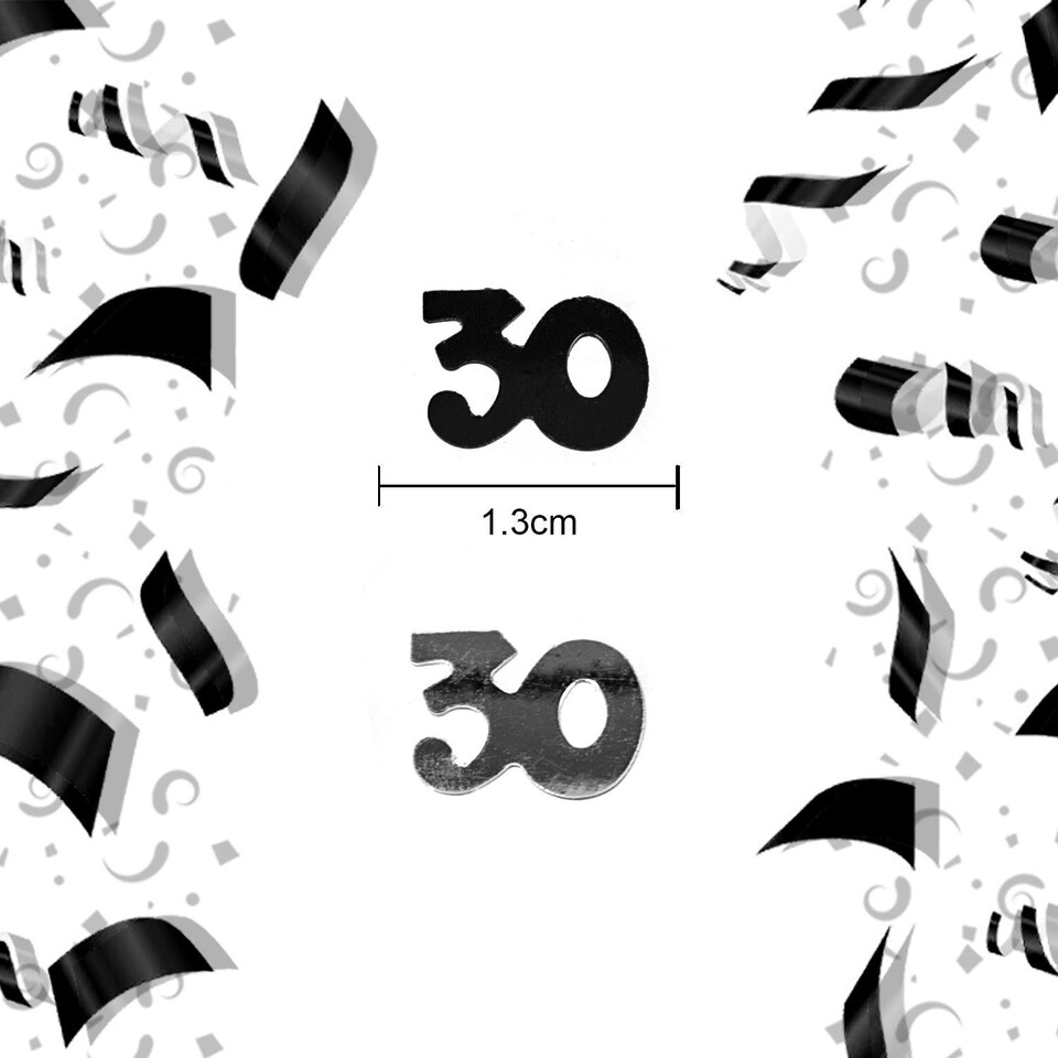 image 1 of 2x 14g 30th Black Happy Birthday Confetti