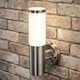 image 1 of CGC Lighting Aster Stainless Steel Outdoor Wall Light | Multi | Grey / silver | Height: 33 cm, Depth: 14.4 cm, Width: 11.8 cm