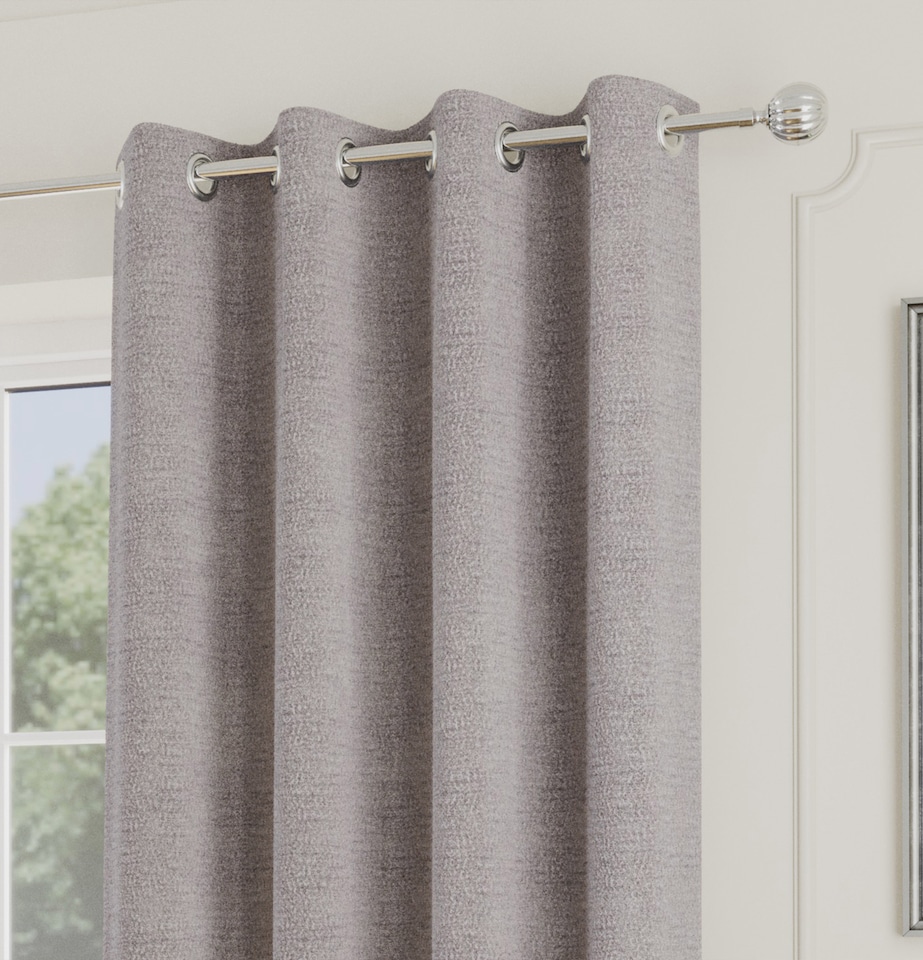 image 1 of Boucle SALE Silver Readymade Curtain - On Trend, Thermal, Warm, Noise Reducing - 66 x 90 inch (168x229cm)