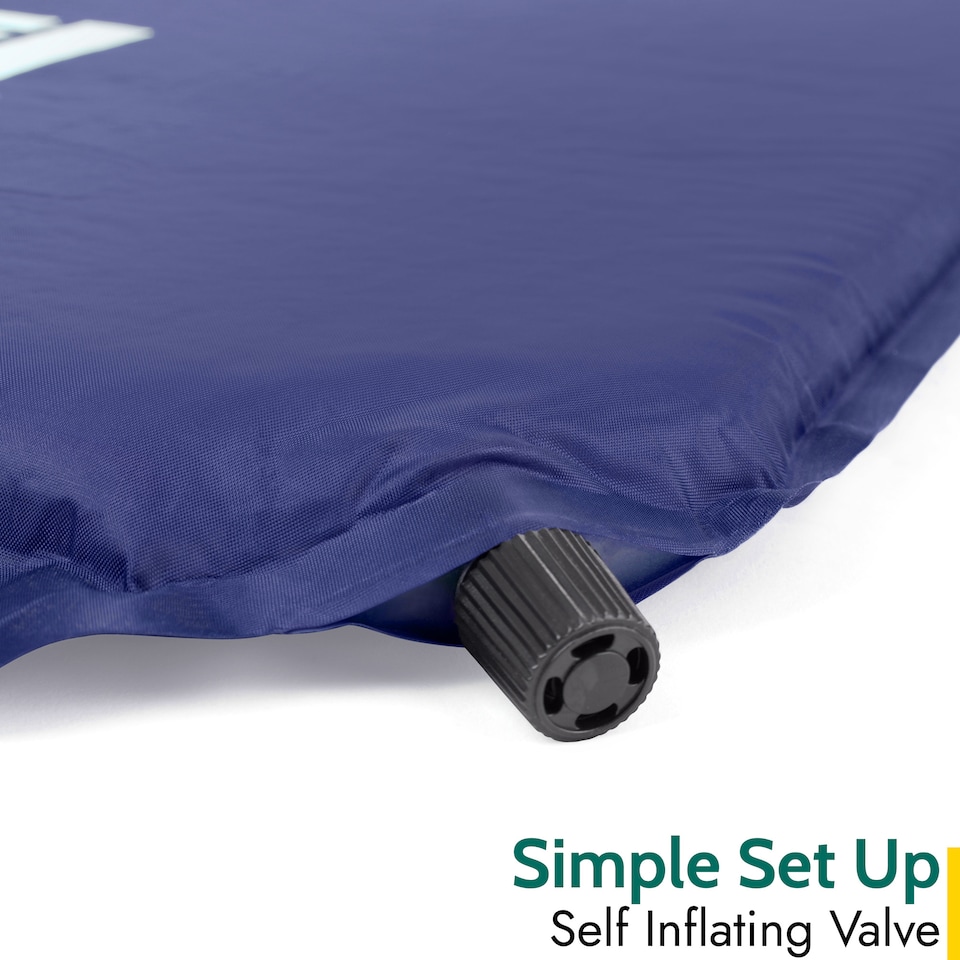image 1 of 2.5cm Single Camping Mat Self Inflating Inflatable Camp Roll Mattress With Bag Trail | Blue | Single | 1