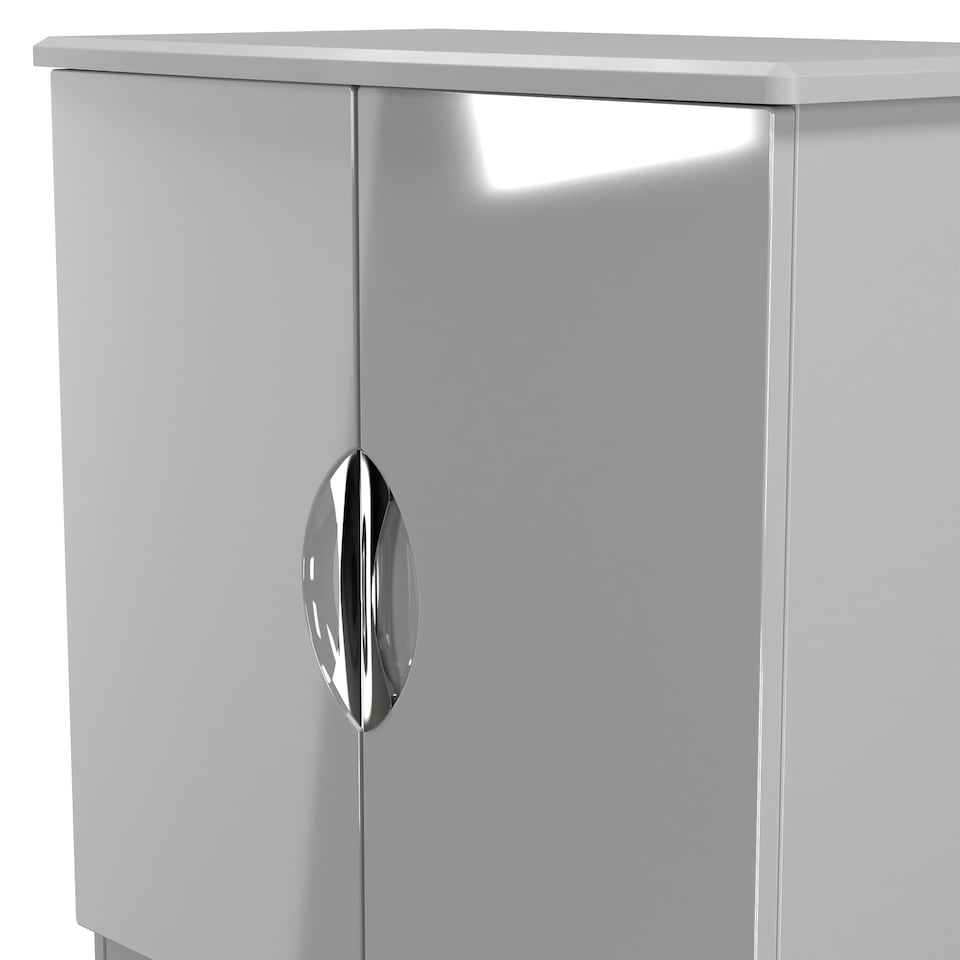 image 1 of Holborn 2 Door Cabinet in Grey Gloss & Dusk Grey (Ready Assembled) | Grey | Grey Gloss & Dusk Grey