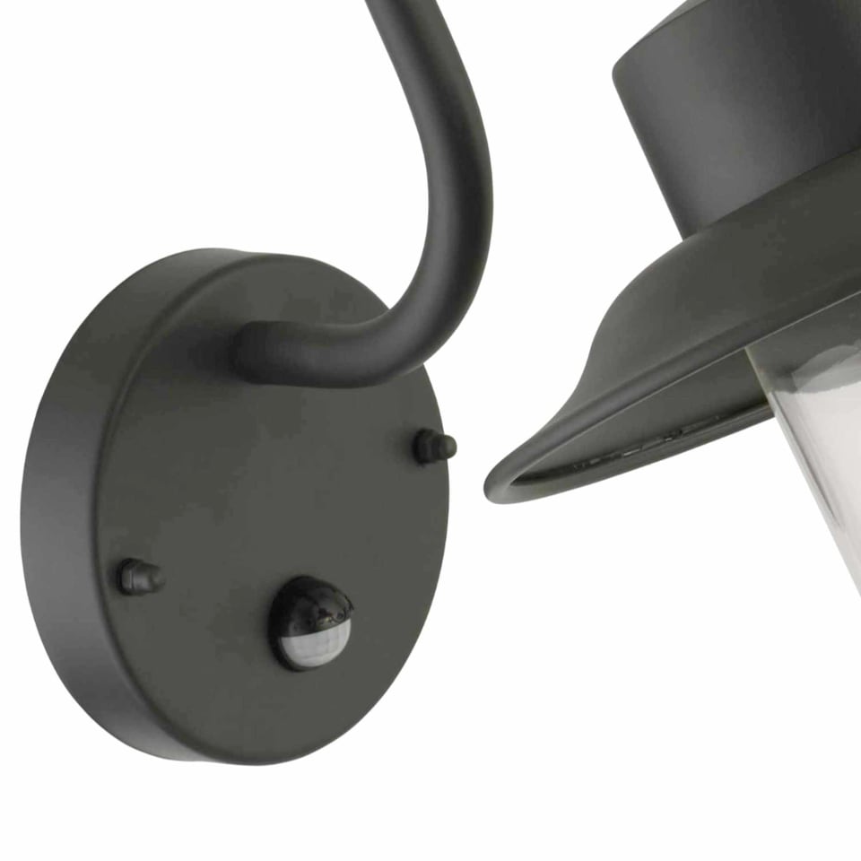 image 1 of Set of 2 Montford - Black Motion Sensor Outdoor Wall Lights | Black | Clear | 2