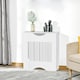 image 2 of HOMCOM Modern Radiator Cover Heater Cabinet Slatted Worktop Painted MDF White