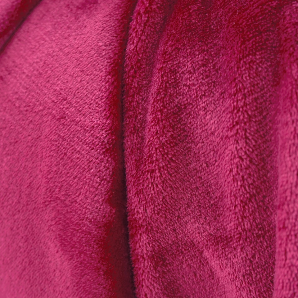 image 1 of Catherine Lansfield Raschel Velvet Touch Blanket Throw | Pink | Hot Pink