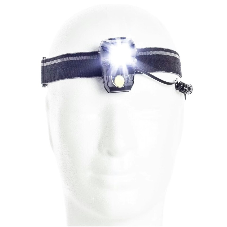 image 1 of AWE Hands Free Front COB LED's & Rear Red LED's USB Rechargeable Head Lamp