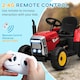 image 4 of HOMCOM Ride On Tractor with Detachable Trailer, Remote Control, Music - Red