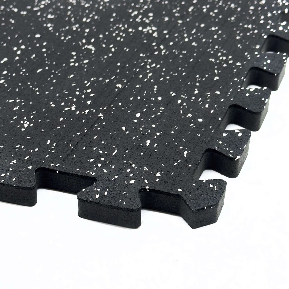 image 1 of 14mm Interlocking Rubber Topped EVA Foam Floor Mats - 62cm x 62cm | Black | Pack of 20