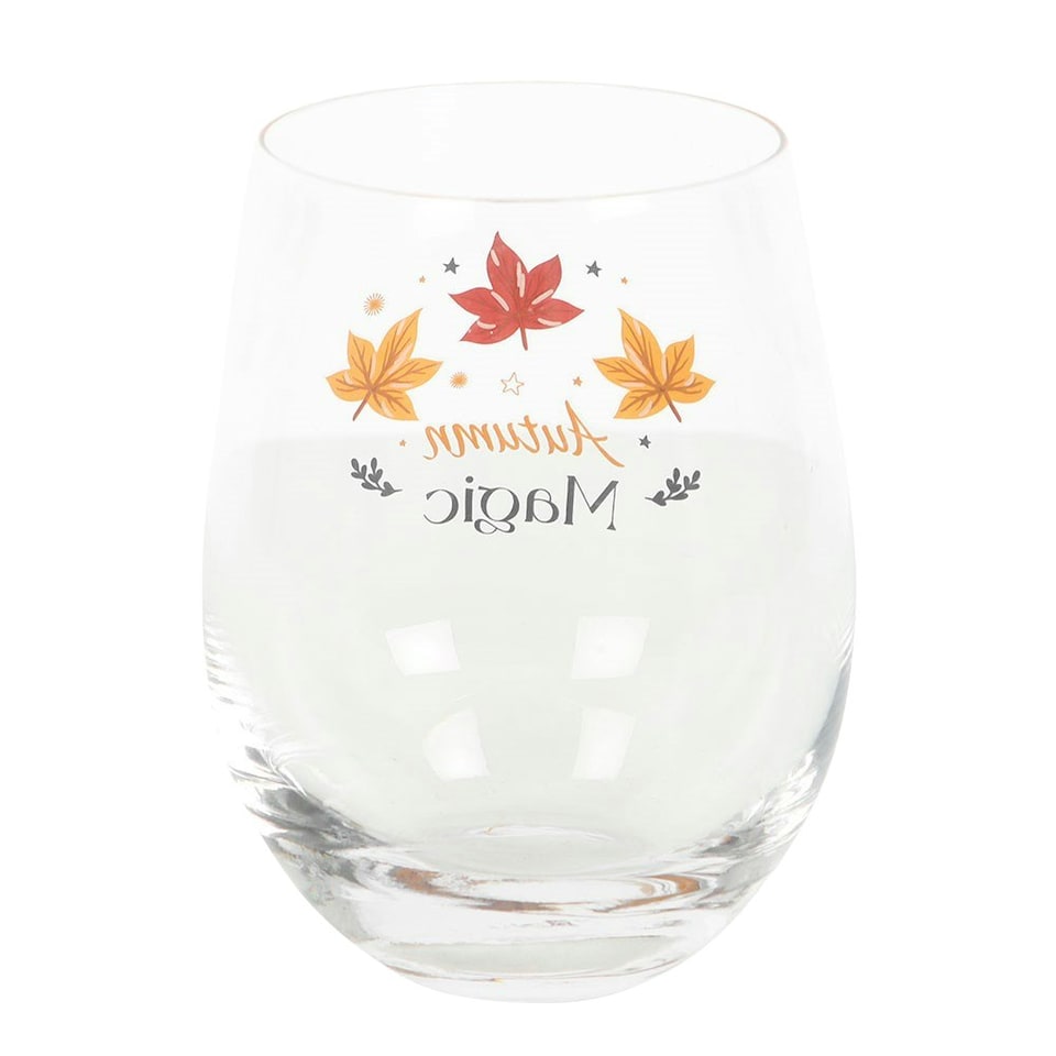 image 1 of Something Different Autumn Magic Stemless Glass - Transparent/Yellow/Dark Blue - One Size