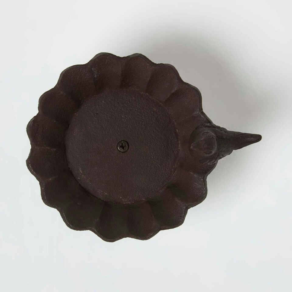 image 1 of Homescapes Cast Iron Decorative Round Bird Bath with Bird Decoration