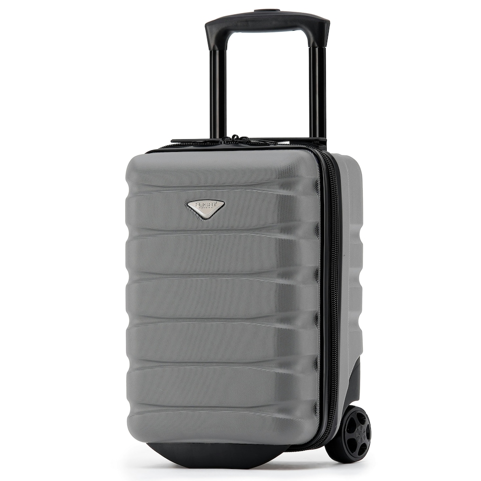 image 1 of Flight Knight Lightweight 2 Wheel ABS Hard Suitcase Cabin Hand Luggage 100+ Airlines Approved - British Airways, Ryanair & easyJet Free Carry On 40x20x25cm Grey | Charcoal | Cabin Bag