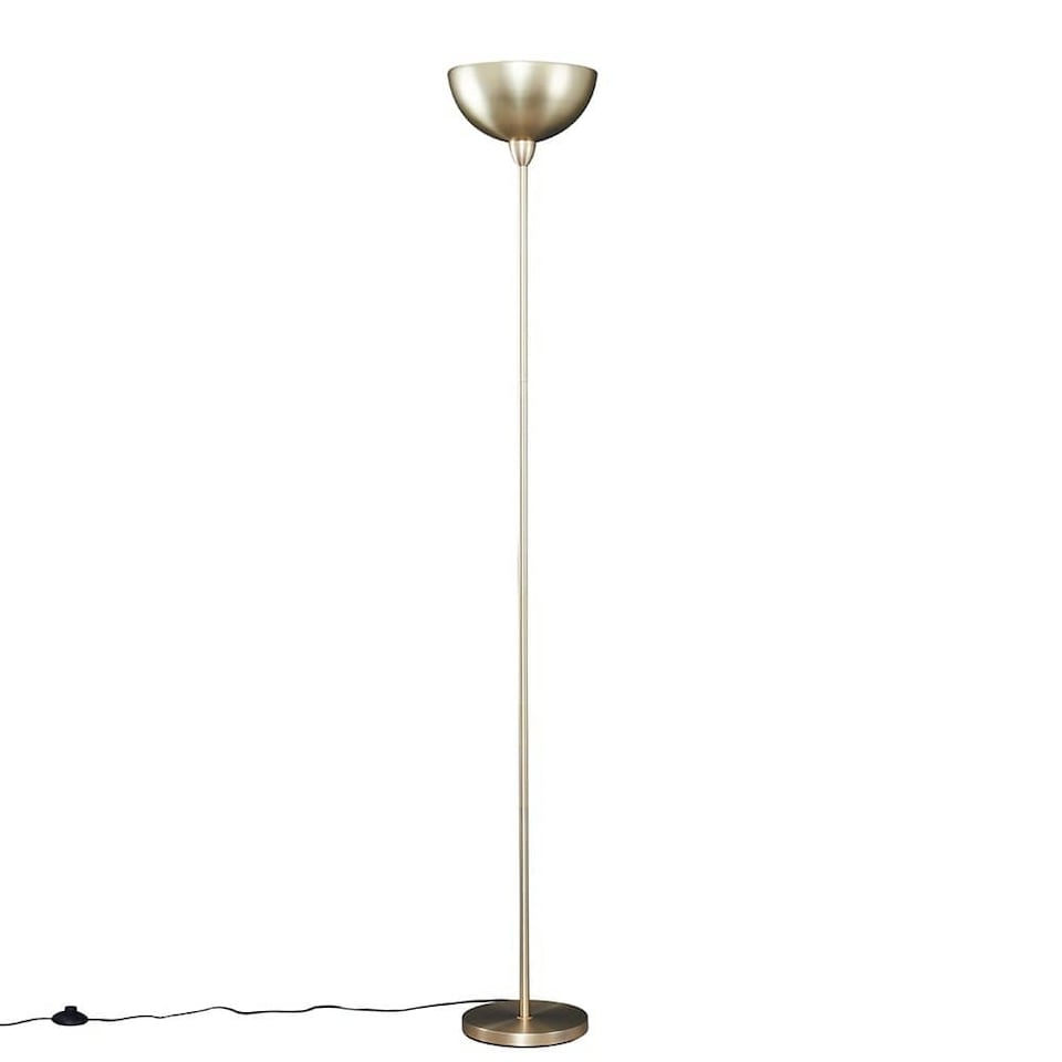 image 1 of ValueLights Modern Gold Uplighter Floor Lamp Bowl Shaped Shade | Gold