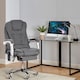 image 7 of Neo Office Chair Brown Faux Leather with Massage Function & Footrest | Grey