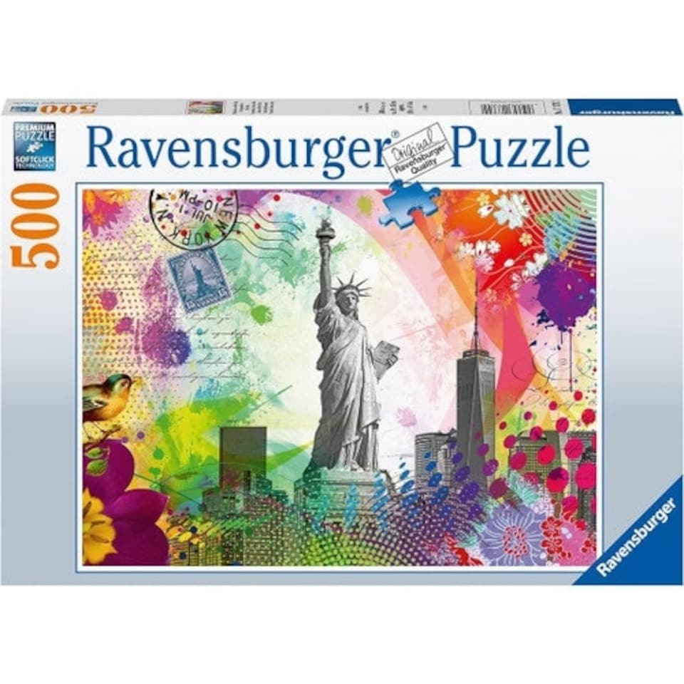 image 1 of Ravensburger New York Postcard 500 Piece Jigsaw Puzzle