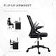 image 10 of Vinsetto Mesh Office Chair for Home with Lumbar Support, Flip-up Arm, Wheels White