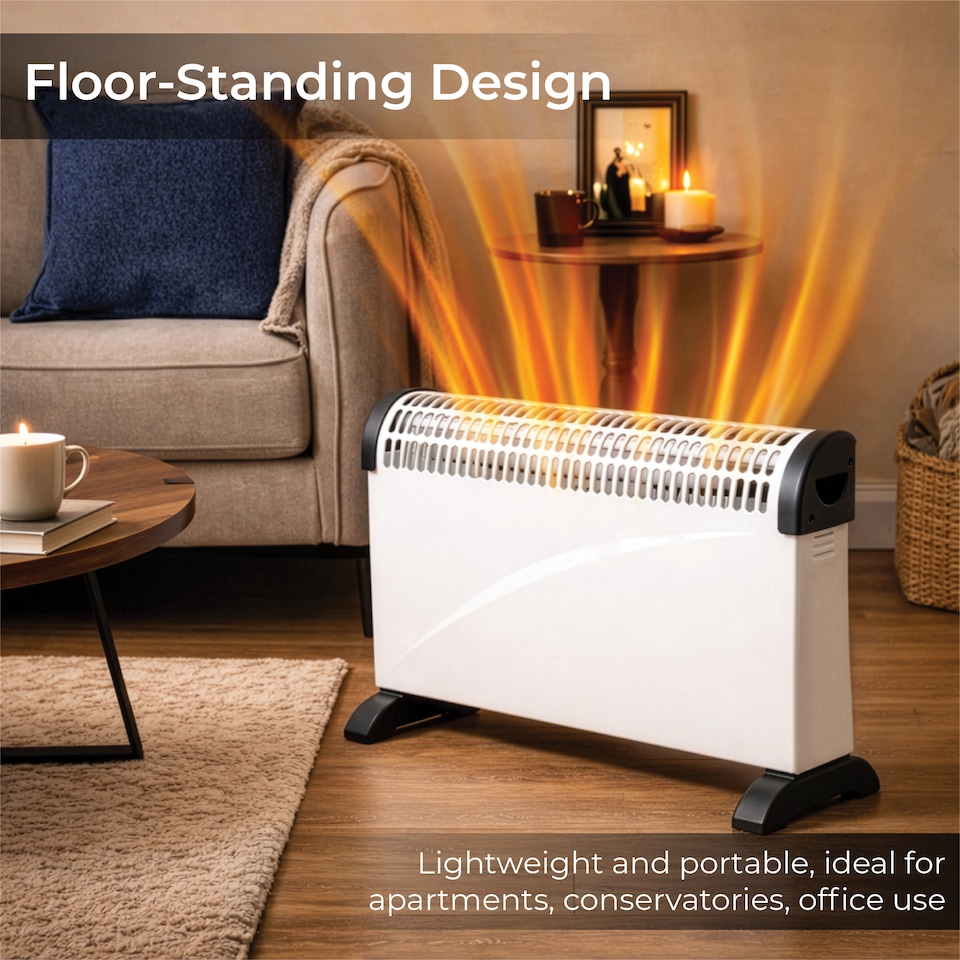 image 1 of Prem-I-Air 2kW Convector Heater with 3 Heat Settings, 24-Hour Timer & Stat White