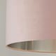 image 3 of PINK VELVET DRUM SHADE & SILVER INNER (D35cm)