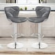 image 1 of Set Of 2 Height Adjustable 360 Swivel Barstools With Shell Backrest Dark Grey Grey