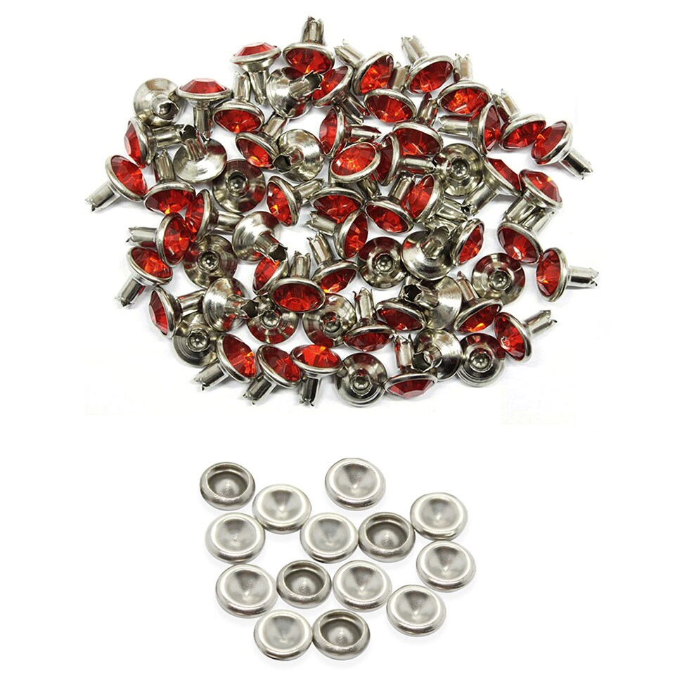 image 1 of 10mm Diamante Acrylic Rhinestone Studs with Pins - Pack of 10