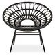 image 1 of Interiors by Premier Natural Rattan Black Round Petal Chair with Black Metal Legs, Rattan Dining Chair, Rattan Lounge Chair Black