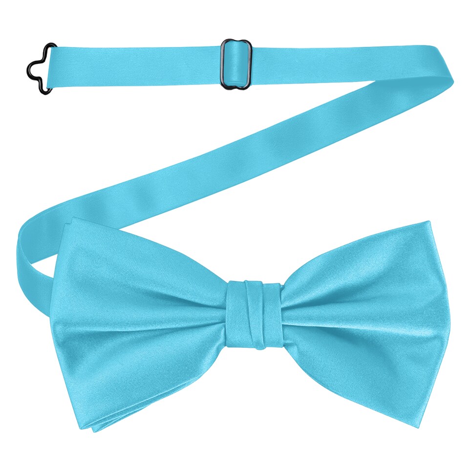 image 1 of Mens Bow Ties Colourful Plain Solid Satin Polyester Stylish Bow Ties