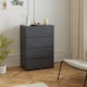 image 9 of HOMCOM Chest of Drawers, Modern 4 Drawer Dresser with Soft Closing Mechanism for Bedroom, High Gloss Grey