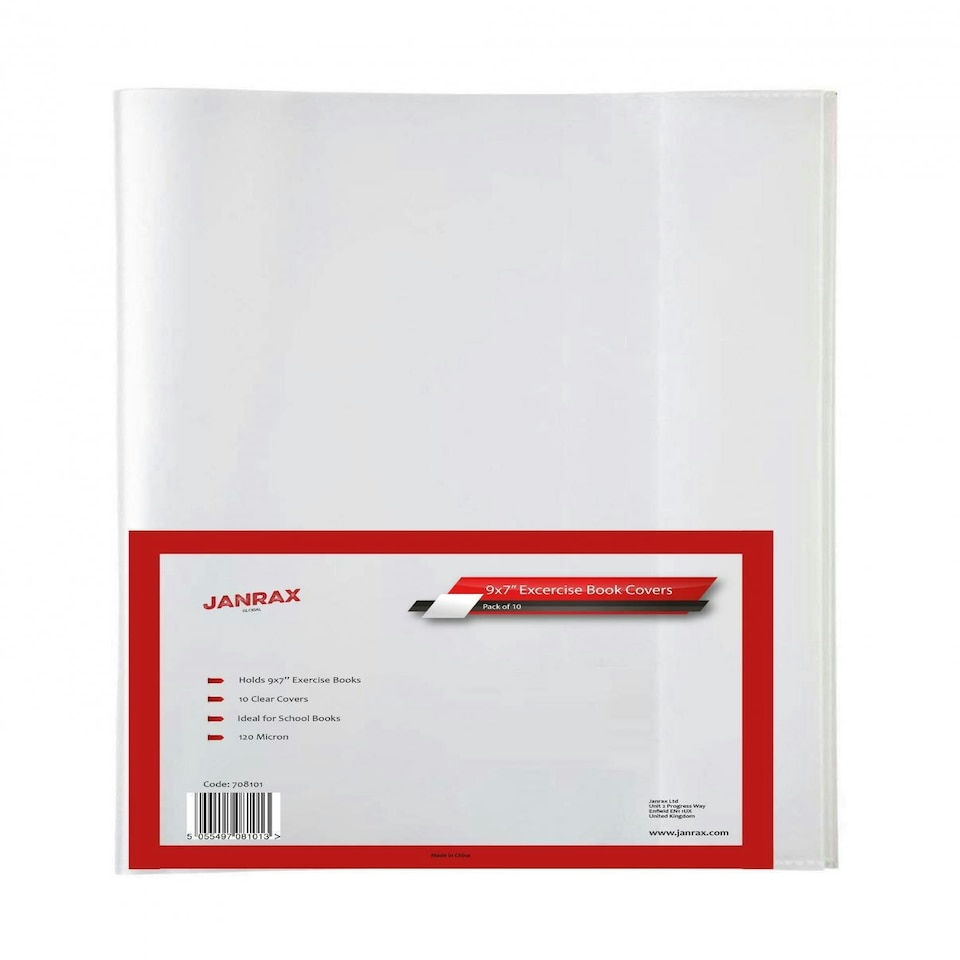 image 1 of Pack of 100 9x7 Inch Clear Exercise Book Covers by Janrax