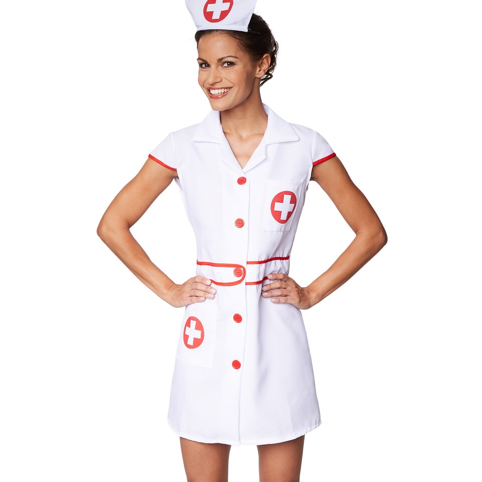 image 1 of Womens nurse costume | Red | red/white | 1