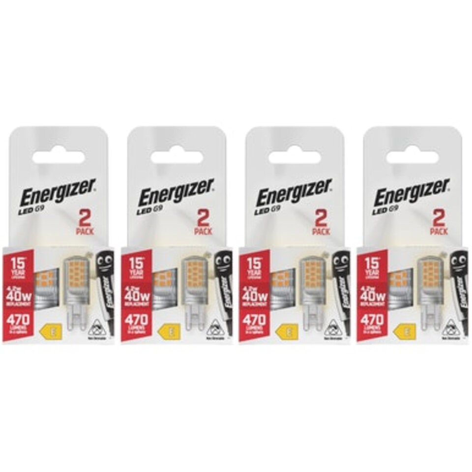 image 1 of Energizer LED G9 470lm 4.2W 4000K (Cool White) Light Bulb - Pack of 8