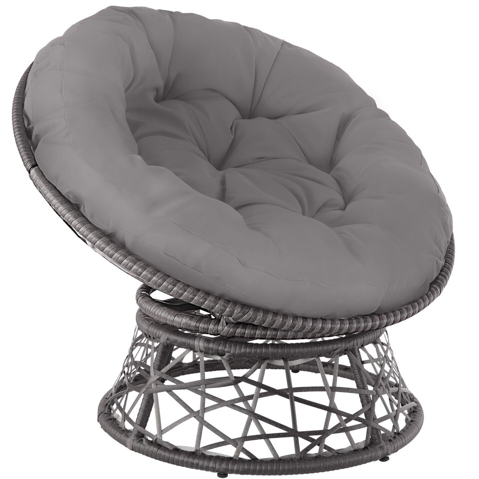 image 1 of Garden Chair Gargano - rotatable, resilient polyrattan, comfortable round cushion, | Grey | grey | One Size | 1