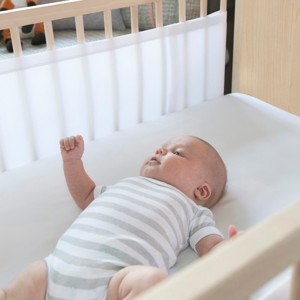 image 1 of Airwrap™ Mesh 2 Sided Cot Liner - Bumper Alternative, White