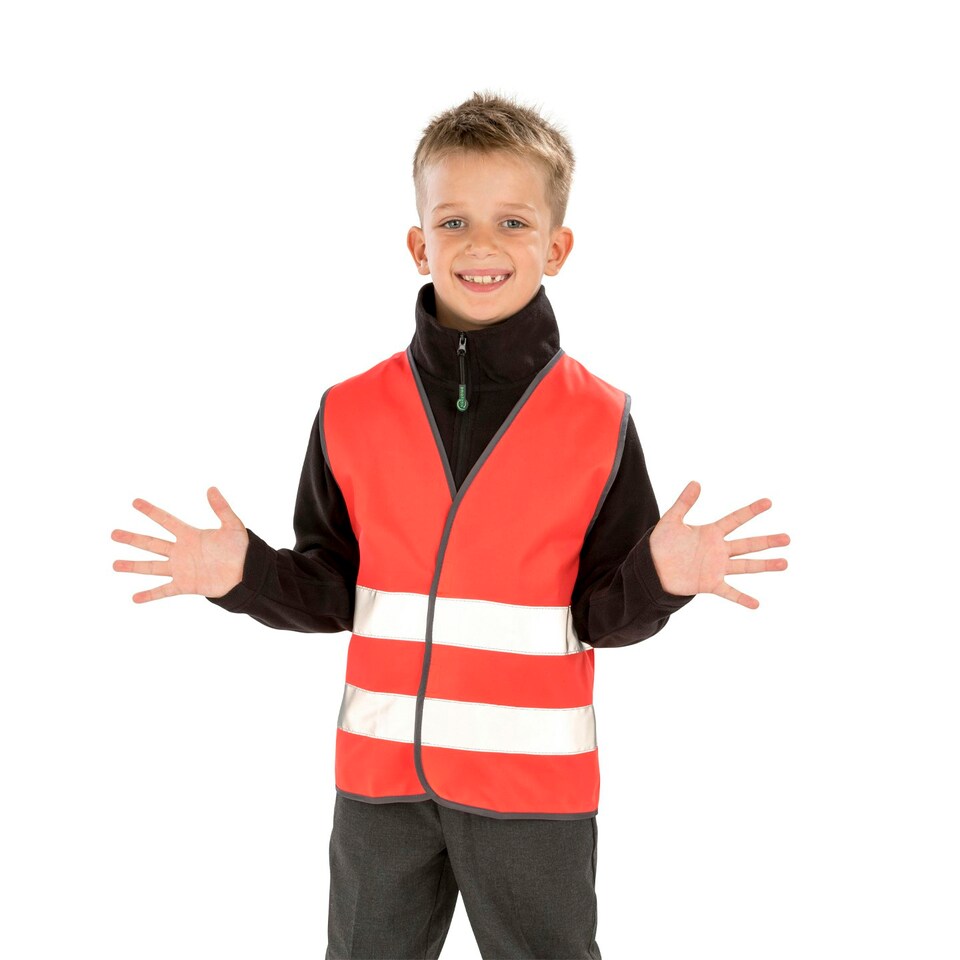 image 1 of SAFE-GUARD by Result Childrens/Kids Core Enhanced Hi-Vis Vest - Red - 7-9 Years