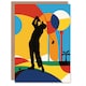 image 1 of Golf Sport Golfer Colourful Abstract Pop Art Birthday Card
