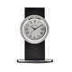 image 1 of Widdop Gifts Silver and Black Glass Mantel Clock