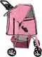 image 1 of Pet Stroller Dog Cat Puppy Pram Pushchair Travel Cart Jogging Buggy Carrier (Pink with Cover)