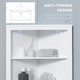 image 7 of kleankin Corner Bathroom Cabinet, Double Doors and Adjustable Shelves, White