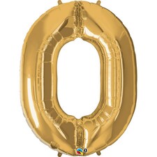 Qualatex 34 Inch Metallic Number Balloons - Gold - 6