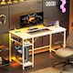 image 8 of HOMCOM 120 x 60 cm Home Office Desk Reversible Study Table for Bedroom White | White