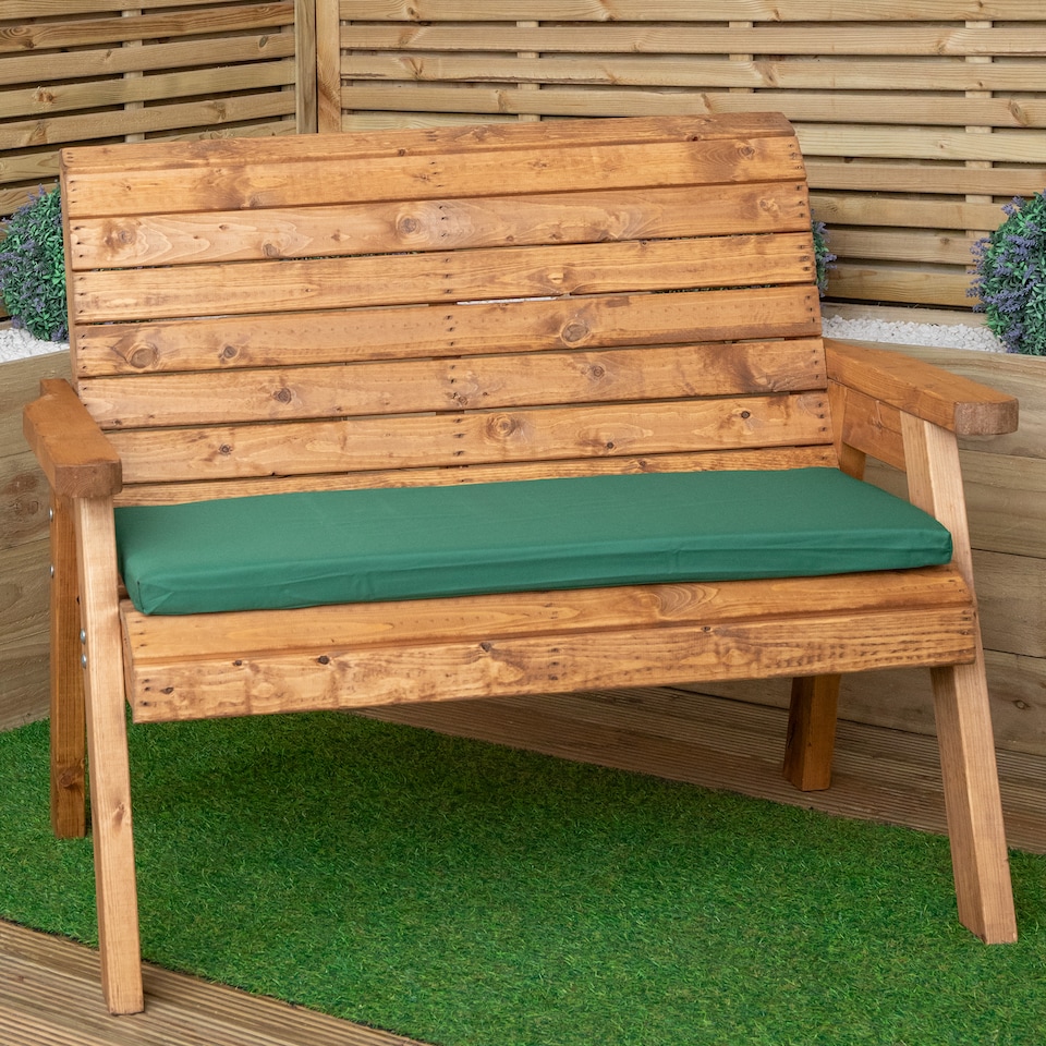 Hand Made Traditional 2 Seater Chunky Rustic Wooden Garden Bench with ...