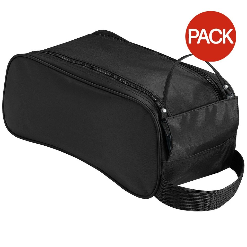 image 1 of Quadra Teamwear Shoe Bag - 9 Litres (Pack of 2) - Black - One Size Black | One Size