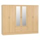 image 1 of Nevada 6 Door 2 Drawer Mirrored Wardrobe Brown | Sonoma Oak