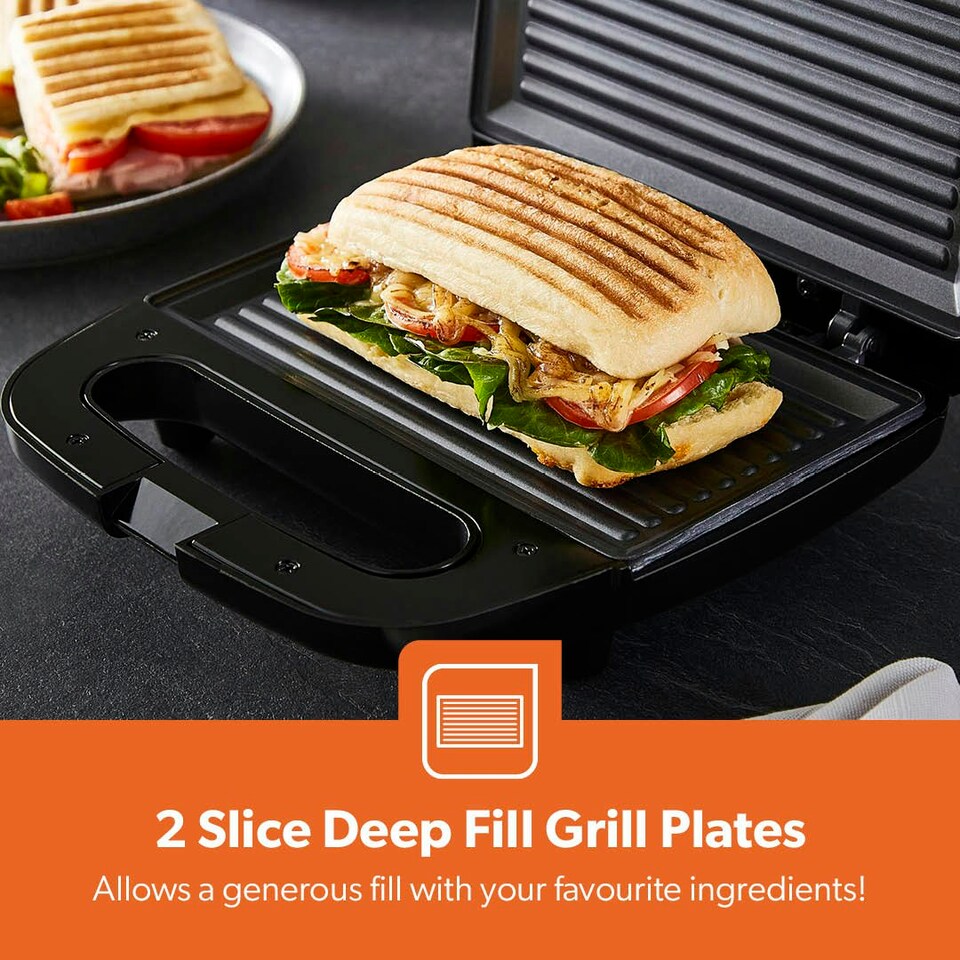 image 1 of GEEPAS 2-Slice Sandwich Toasting Press & Grill