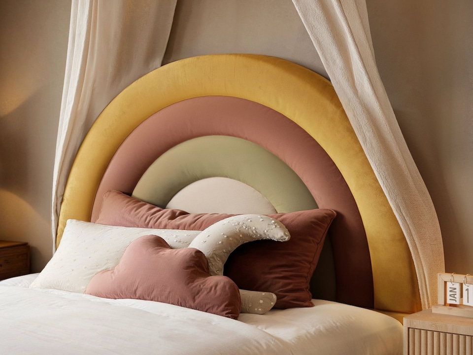image 1 of Flair Ava Single Velvet Ottoman Bed Mustard