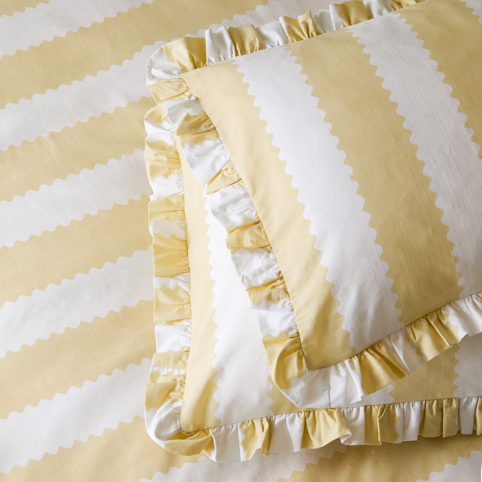 Wylder Birdie Stripe Ruffle Pillowcase Pair