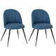 image 1 of HOMCOM Set of 2 Dining Chairs with Shell Backrest and Padded Seat Blue